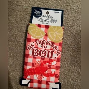 Packed Party crawfish boil flat skinny can koozie